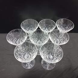 8pc. Set of Vintage Clear Crystal Champagne Glasses alternative image