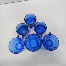 Bundle of 6 Hazel Atlas Moderntone Cobalt Blue Depression Glass Cups alternative image