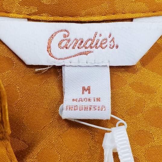 Candies Women Yellow Button Up Sz M NWT image number 4