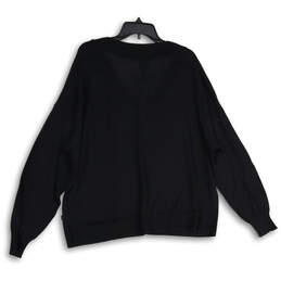 NWT Womens Black V-Neck Long Sleeve Ribbed Cuff Pullover Sweater Size XXL alternative image