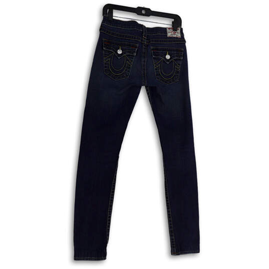 Womens Blue Medium Wash Pockets Slim Fit Denim Skinny Jeans Size 27 image number 2
