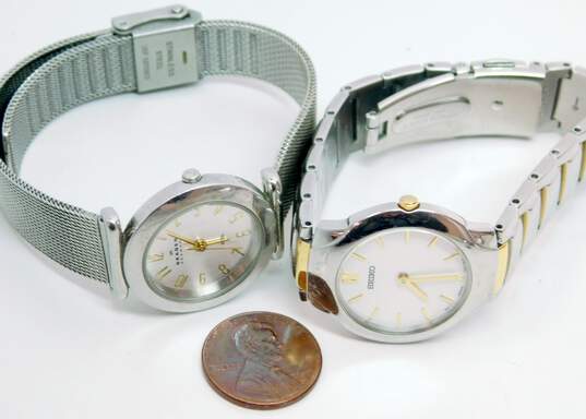Skagen Denmark & Seiko Two Tone Women's Dress Watches 93.1g image number 6