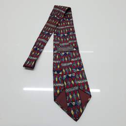 Christian Dior Cravate Blue/Red Patterned 100% Silk 59in Necktie AUTHENTICATED alternative image