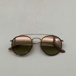 Womens RB3647-N Brown Round Lens Gold Full Rim Anti Reflective Sunglasses