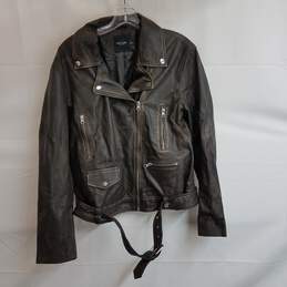 Nasty Gal Sheep Leather Motorcycle Jacket Women's Size 8
