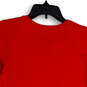 Womens Red Crew Neck Short Sleeve Slim Fit Pullover T-Shirt Size Medium image number 1