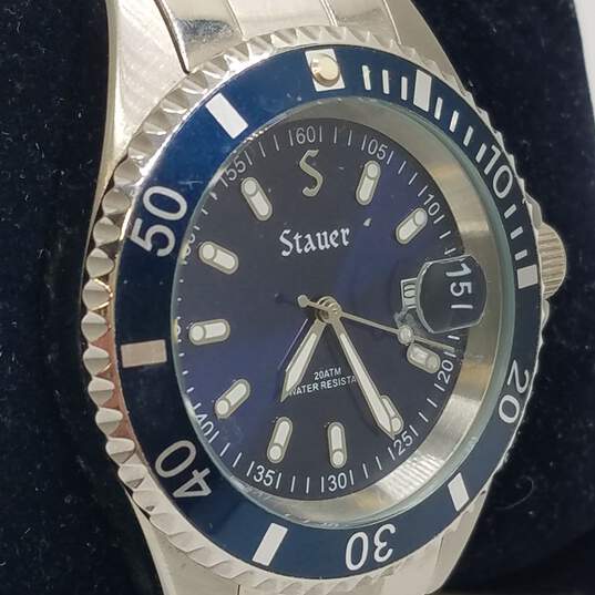 Stauer Blue Dial, Bezel Diver Stainless Steel Watch image number 4
