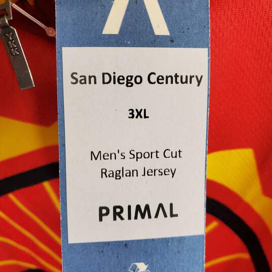 Primal Men Red San Diego Sport Raglan Jersey 3XL NWT image number 5