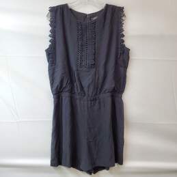 Loft Black Crochet Lace Sleeveless Romper Shorts Women's Size M