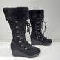 Bearpaw Woman's Black Suede Boots Size 6 image number 4