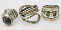 Artisan Sterling Silver Onyx  Rings 25.1g