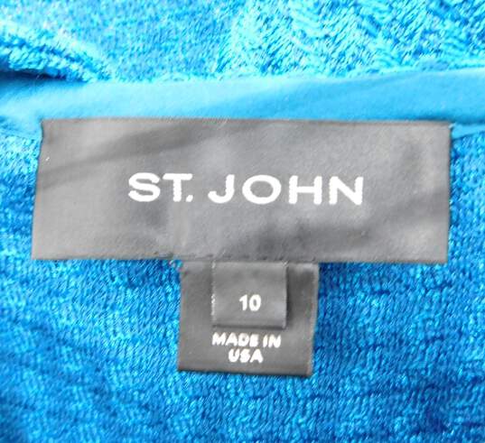 Women's St John Blue 2 Piece Blazer & Skirt Size 10 image number 6