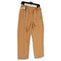 NWT Womens Beige Tie Front Flat Front Stretch Cropped Pants Size 6 image number 4