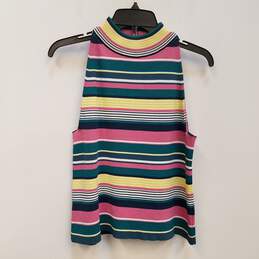 NWT Womens Multicolor Striped Sleeveless Top And Skirt 2 Piece Set Size M L alternative image