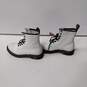 Dr. Martens Tall White Lace Up Leather Combat Style Boots Size 8 image number 3