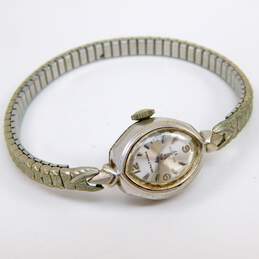 Vintage 14K White Gold Case Waltham 17 Jewel Swiss Mechanical Watch 13.4g alternative image