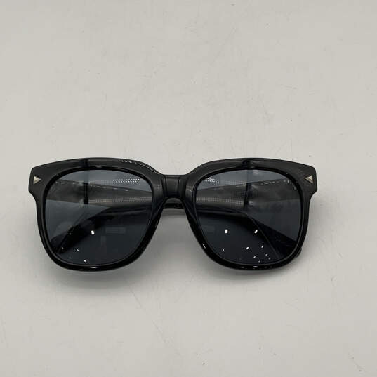 Womens Black Gray UV Protected Full Rim Rectangular Sunglasses w/ Case image number 2
