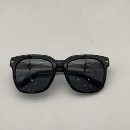 Womens Black Gray UV Protected Full Rim Rectangular Sunglasses w/ Case alternative image