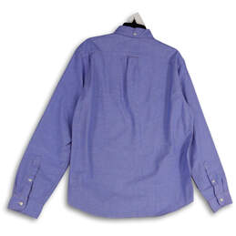NWT Mens Blue Long Sleeve Pockets Collared Casual Button Up Shirt Size L alternative image