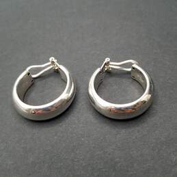 Milor Sterling Silver Omega Back Hoop Earrings 6.7g