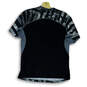 Mens Gray Black Striped Short Sleeve Round Neck Pullover T-Shirt Size L image number 2