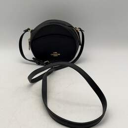 Coach Womens Black Leather Circle Adjustable Strap Crossbody Bag Purse Sz Small