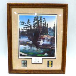 Leo Stans Lithograph "Boundary Waters" Eagle Limited Edition 1990 Signed Framed