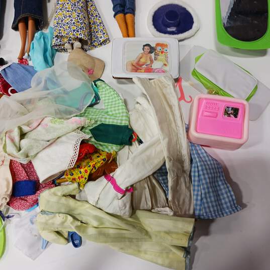 Vintage Bundle Of Barbie And Durham Fashion Dolls In Trunk With Accessories image number 3