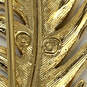 Designer Swarovski Gold-Tone Crystal Clear Rhinestone Feather Brooch Pin image number 5