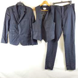 Anne Valerie Hash Men Navy Blue 3Pc Suit Sz 48S