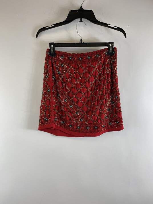 Tobi Women 2pc Red Sequin Skirt Set S/P image number 2
