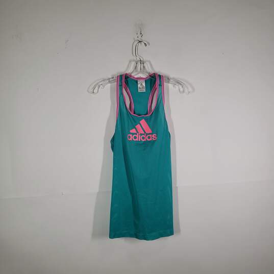 Womens Scoop Neck Racer Back Sleeveless Activewear Pullover Tank Top Size Large image number 1