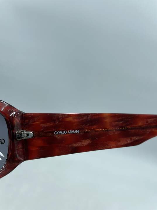 Giorgio Armani Marbled Red Rectangle Sunglasses image number 7