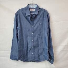Original Penguin Classic Fit Blue Teal Button-Up Shirt Size Medium