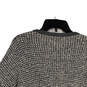 Womens Gray Waffle Knit Round Neck Long Sleeve Pullover Sweater Size S image number 4