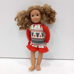 Toy Girl Doll w/ Holiday Dress On