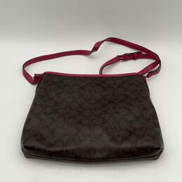 Coach Womens Brown Pink Leather Adjustable Strap Crossbody Bag Purse alternative image