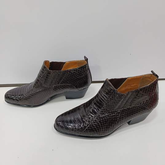 Giorgio Bruitini Brown Genuine Snakeskin Shoes Size 8M image number 2