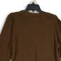 NWT Womens Brown Crew Neck Ribbed Cuff Long Sleeve Sweater Dress Size M image number 4