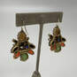 Designer J. Crew Gold-Tone Multicolor Resin And Crystal Stone Drop Earrings image number 2