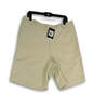NWT Mens Tan Flat Front Slash Pockets Golf Chino Shorts Size 36 image number 1
