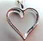 10K White Gold Diamond Accent Open Heart Pendant Necklace 2.0g image number 4