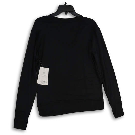 NWT Womens Black V-Neck Long Sleeve Knit Pullover Sweater Size Medium image number 3