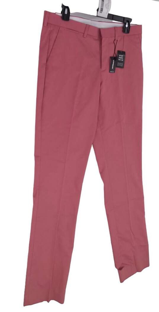 NWT Mens Red Flat Front Slash Pocket Chino Pants Size Small image number 3