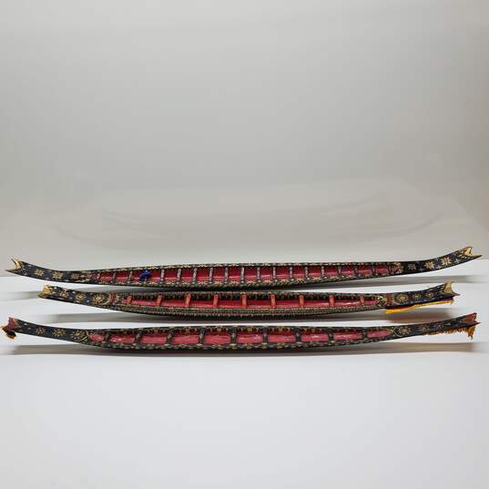 Set of 3 Hand Crafted Rowing Boat Décor image number 1