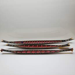 Set of 3 Hand Crafted Rowing Boat Décor
