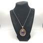 Sterling Silver Amethyst Scroll Pendant Rope Twist Necklace 18 1/2 18.4g image number 1