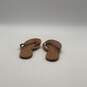Womens Monroe Tan Leather Open Toe Slip-On Flat Thong Sandals Size 6 M image number 3
