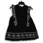 NWT Womens Black White Akemi+Kin Adelina Embroidered Blouse Top Size 12 image number 2