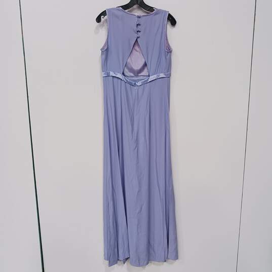 Jessica McClintock Women's Blue Sleeveless Open Back Maxi Dress Size 12 image number 2